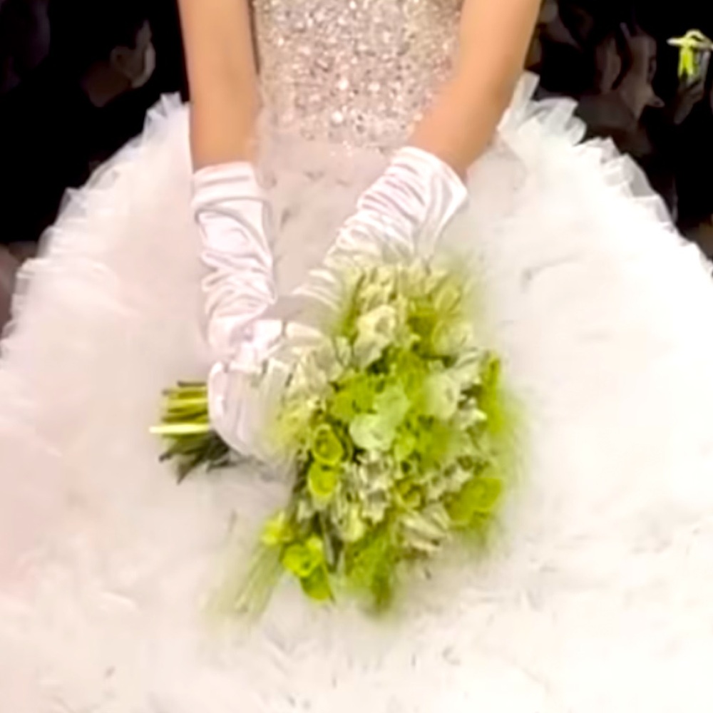Satin gloves